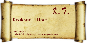 Krakker Tibor névjegykártya